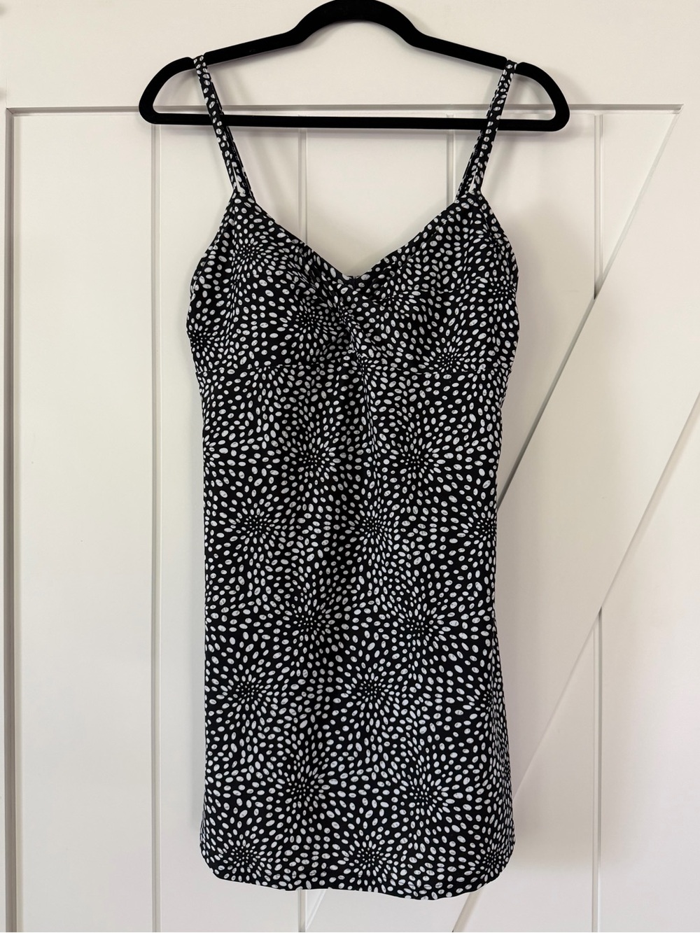 Croft & Barrow Black & White Floral One-Piece Swim Dress
